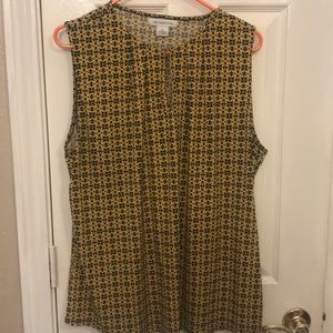 Sleeveless Liz Claiborne blouse black and yellow